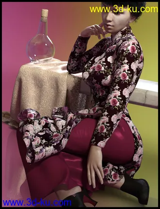 3D打印模型dForce Ao Dai Outfit for Genesis 8 Female(s)的图片
