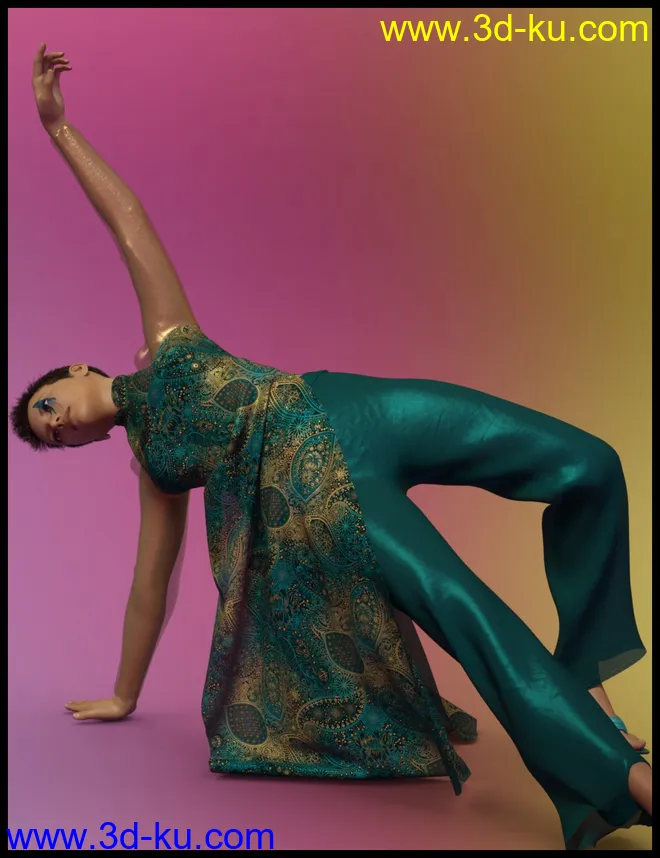 dForce Ao Dai Outfit for Genesis 8 Female(s)模型的图片8