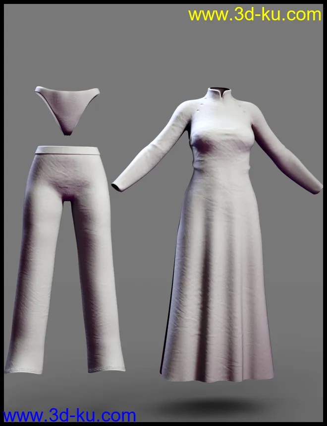 dForce Ao Dai Outfit for Genesis 8 Female(s)模型的图片10