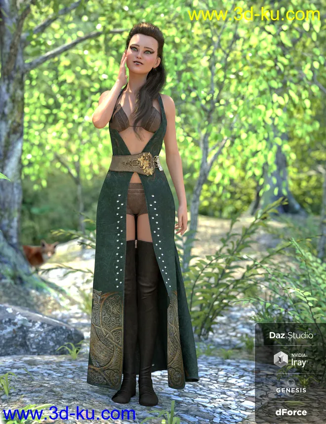 dForce Azahara Outfit for Genesis 8 Female(s)模型的图片2