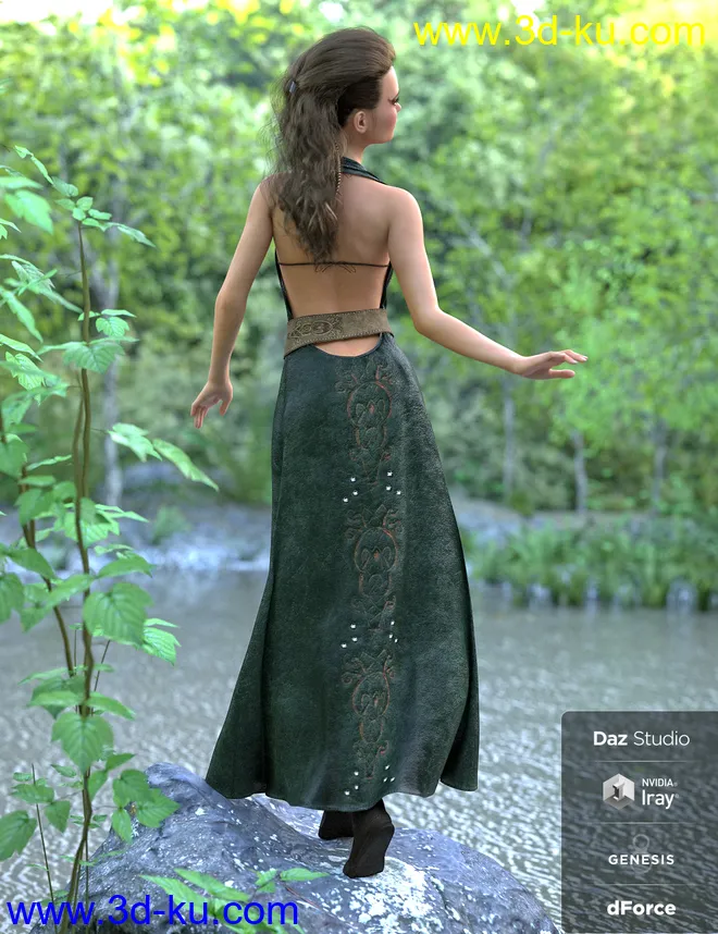 dForce Azahara Outfit for Genesis 8 Female(s)模型的图片3
