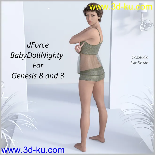 dForce BabyDollNighty For genesis 8 and 3模型的图片1
