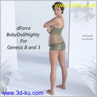 3D打印模型dForce BabyDollNighty For genesis 8 and 3的图片