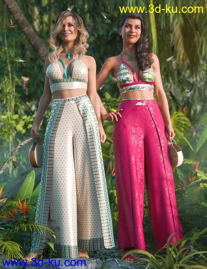 dForce Bali Babe Outfit Textures模型的图片1