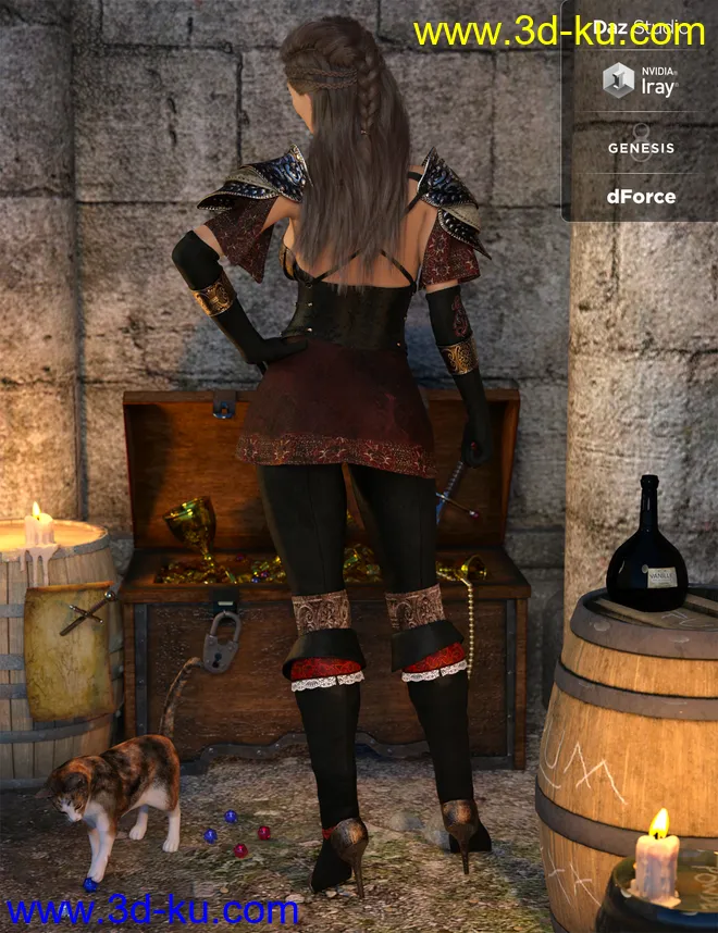 dForce Blackwater Guild Outfit for Genesis 8 Female(s)模型的图片4