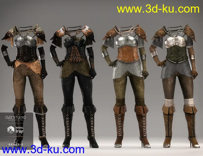 dForce Blackwater Guild Outfit Textures模型的图片6