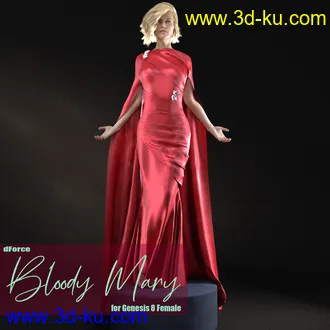 3D打印模型dForce Bloody Mary Dress for Genesis 8 Female的图片