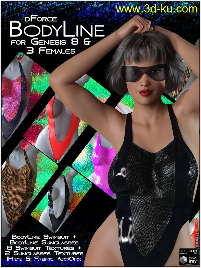 dForce BodyLine for Genesis 8 and 3 Females模型的图片1