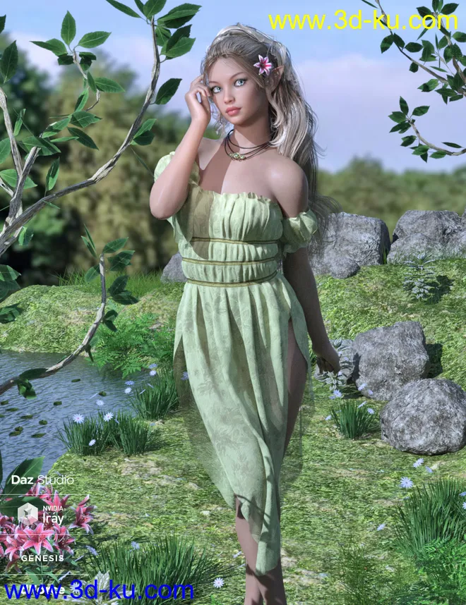 dForce Breena Outfit for Genesis 8 Female(s)模型的图片2