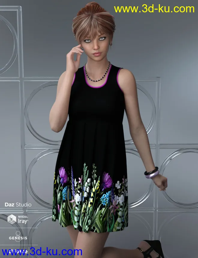 dForce Brie Outfit for Genesis 8 Female(s)模型的图片3