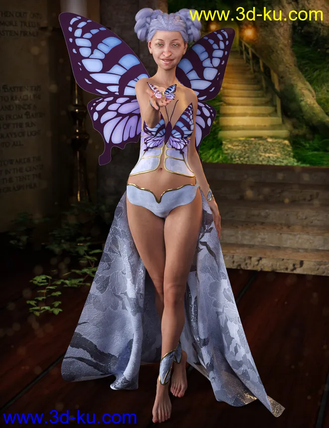 dForce Butterfly Outfit Textures模型的图片1
