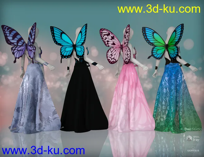 dForce Butterfly Outfit Textures模型的图片4
