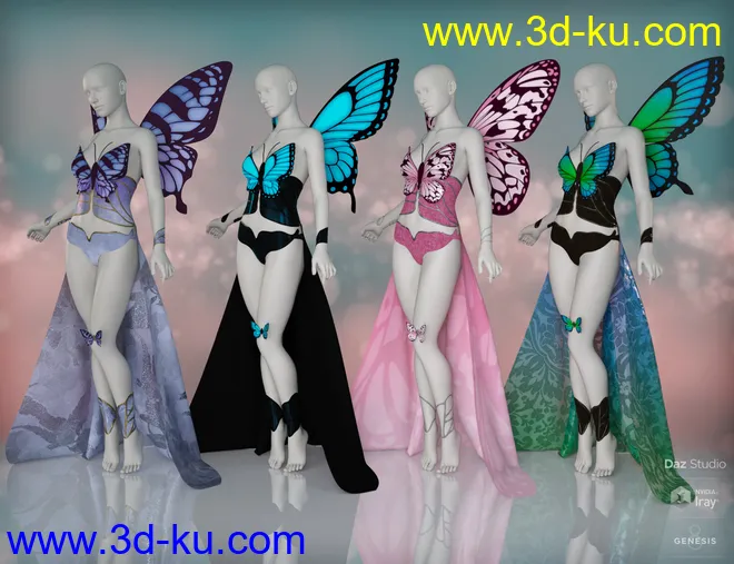 dForce Butterfly Outfit Textures模型的图片5