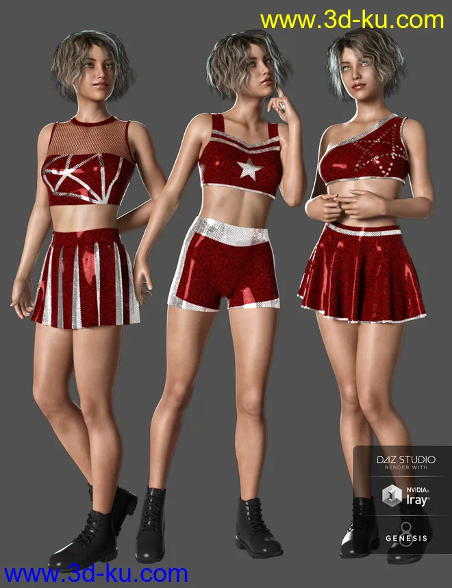 dForce Cheerleader Outfit for Genesis 8 Female(s)模型的图片4