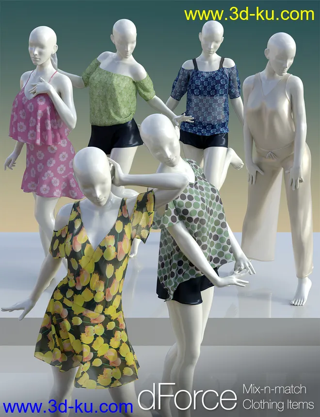 dForce Clothing Set 02 for Genesis 8 Female(s)模型的图片1