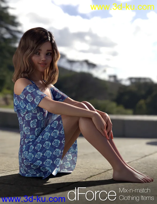 dForce Clothing Set 02 for Genesis 8 Female(s)模型的图片2