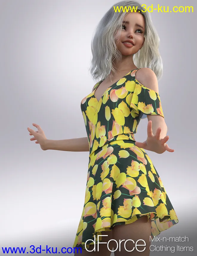dForce Clothing Set 02 for Genesis 8 Female(s)模型的图片7