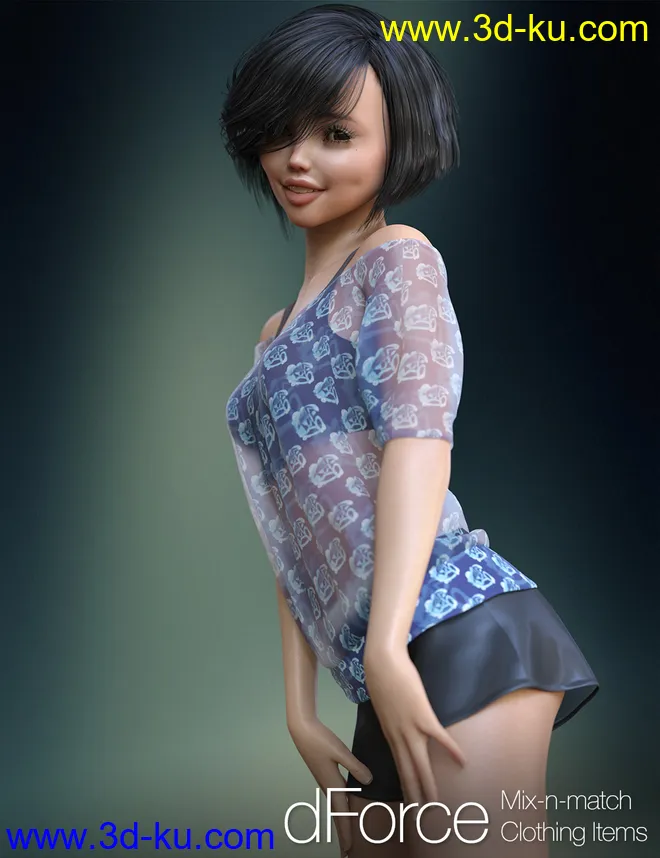 dForce Clothing Set 02 for Genesis 8 Female(s)模型的图片9