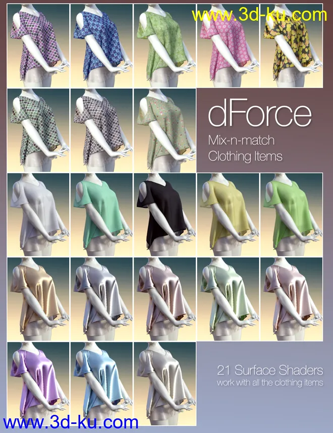 dForce Clothing Set 02 for Genesis 8 Female(s)模型的图片11