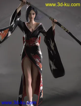 3D打印模型dForce CO Kimono for Genesis 8 Female(s)的图片