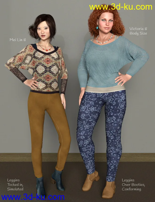 dForce Collection 04 - Casual Outfit for Genesis 8 Female(s)模型的图片5