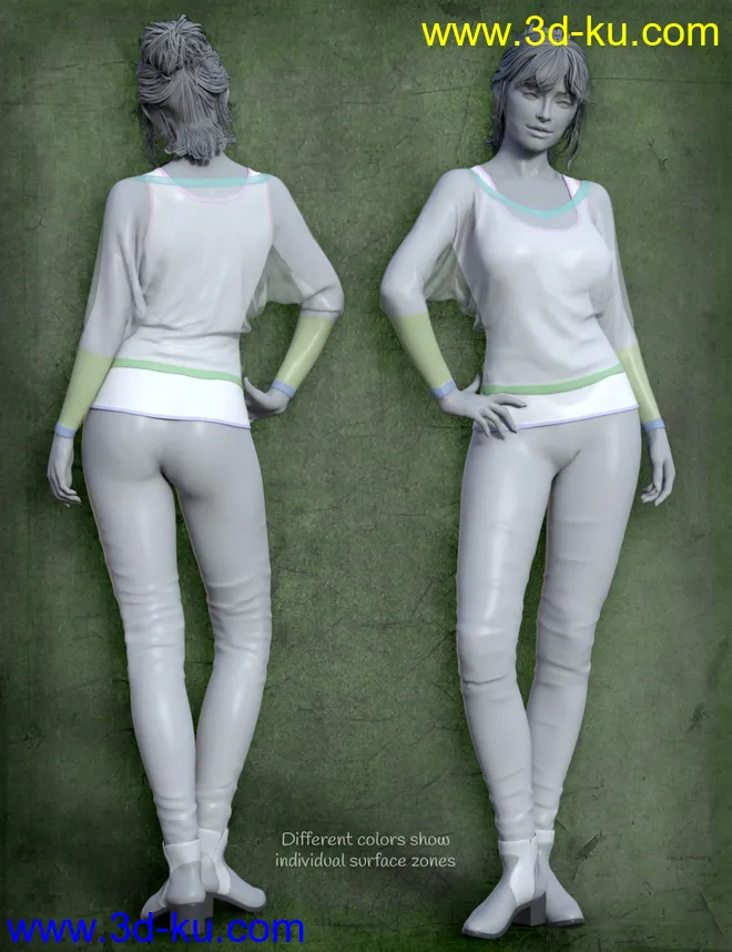 dForce Collection 04 - Casual Outfit for Genesis 8 Female(s)模型的图片10