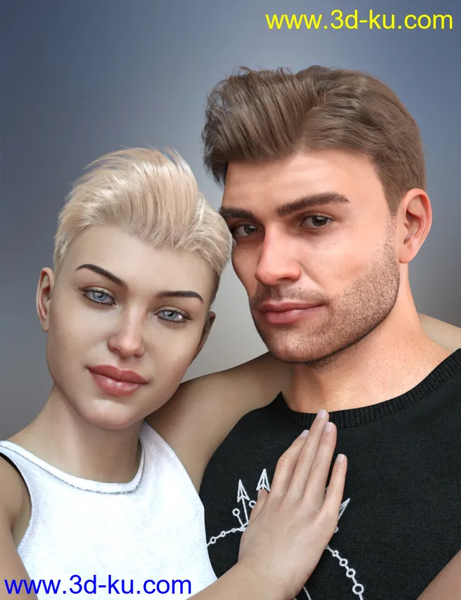 dForce Corporate Hair for Genesis 8 Male and Female(s)模型的图片1