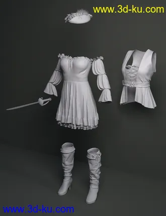 3D打印模型dForce Corsair Wench for Genesis 8 Female(s)的图片