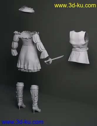 3D打印模型dForce Corsair Wench for Genesis 8 Female(s)的图片