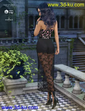 3D打印模型dForce Corset Skirt Outfit for Genesis 8 Female(s)的图片