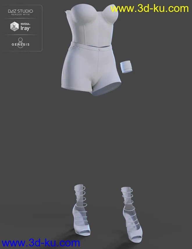 dForce Corset Skirt Outfit for Genesis 8 Female(s)模型的图片6