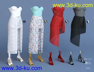 3D打印模型dForce Corset Skirt Outfit Textures的图片
