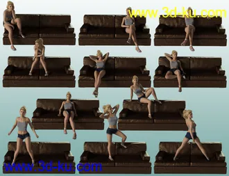 3D打印模型dForce Couch and Poses for Genesis 8的图片