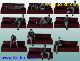 3D打印模型dForce Couch and Poses for Genesis 8的图片