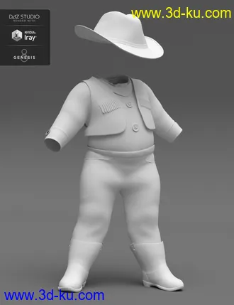 3D打印模型dForce Cowboy Costume for Genesis 8 Male(s)的图片