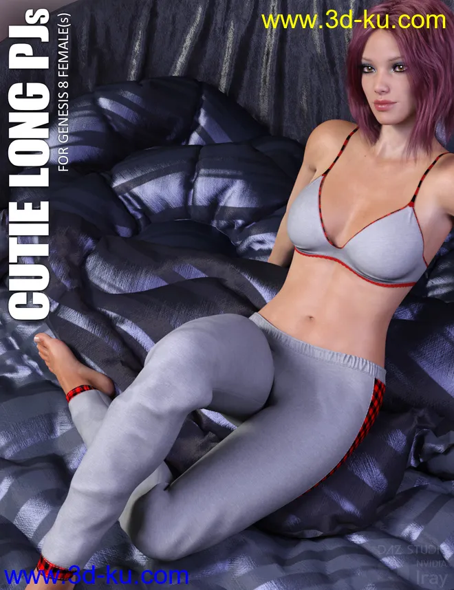dForce Cutie Long PJs for Genesis 8 Females模型的图片1