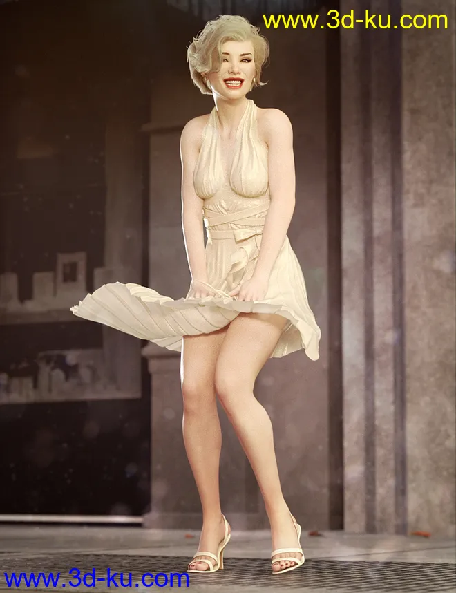 dForce Diva Iconic Halter Dress Outfit for Genesis 8 Female(s)模型的图片2