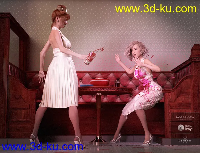 dForce Diva Iconic Halter Dress Outfit for Genesis 8 Female(s)模型的图片5