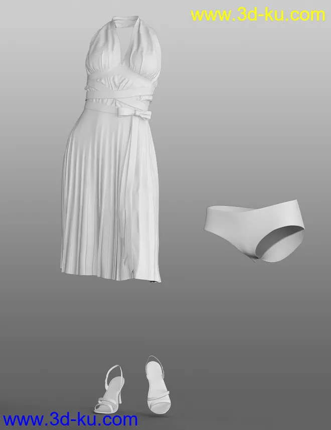 dForce Diva Iconic Halter Dress Outfit for Genesis 8 Female(s)模型的图片7