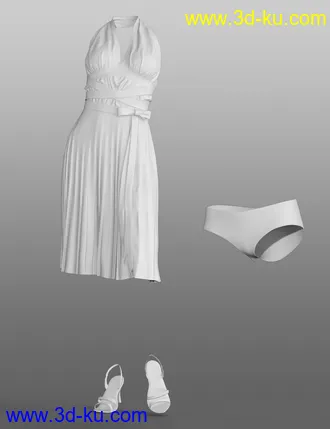 3D打印模型dForce Diva Iconic Halter Dress Outfit for Genesis 8 Female(s)的图片