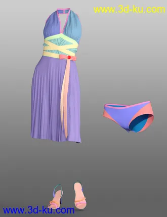 3D打印模型dForce Diva Iconic Halter Dress Outfit for Genesis 8 Female(s)的图片
