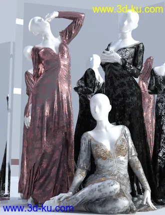 3D打印模型dForce Duchess Dress for Genesis 3 and 8 Female(s)的图片