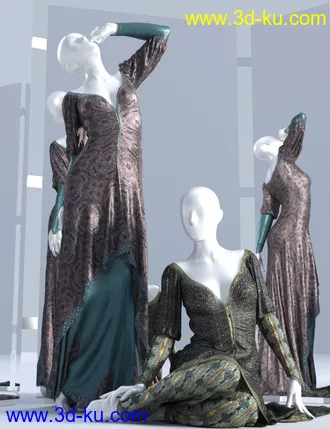 3D打印模型dForce Duchess Dress for Genesis 3 and 8 Female(s)的图片