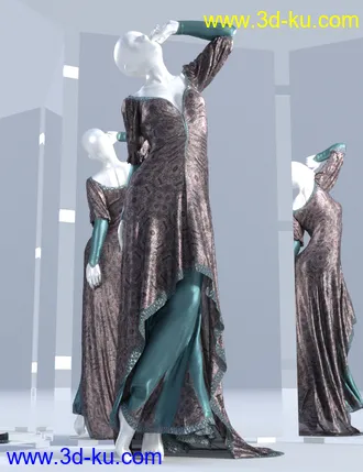 3D打印模型dForce Duchess Dress for Genesis 3 and 8 Female(s)的图片