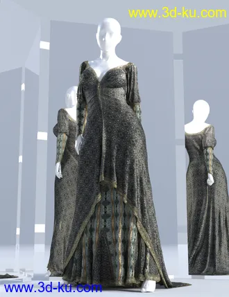 3D打印模型dForce Duchess Dress for Genesis 3 and 8 Female(s)的图片