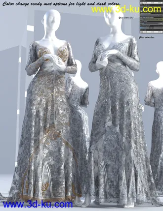 3D打印模型dForce Duchess Dress for Genesis 3 and 8 Female(s)的图片
