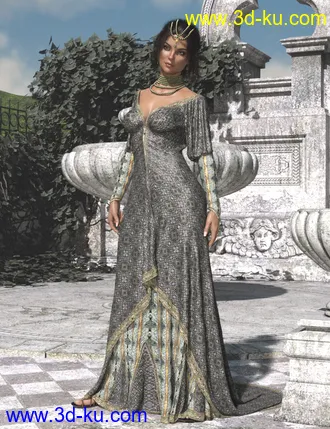 3D打印模型dForce Duchess Dress for Genesis 3 and 8 Female(s)的图片