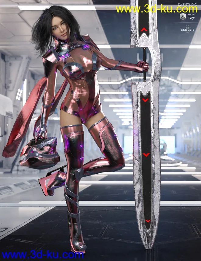 dForce Eva 077 Outfit for Genesis 8 Female(s)模型的图片6
