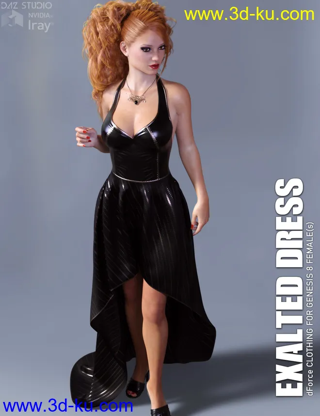 dForce Exalted Dress for Genesis 8 Females模型的图片1