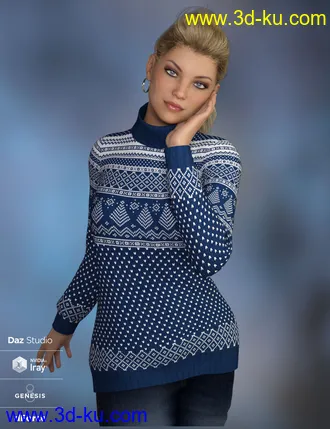 3D打印模型dForce Fair Isle Sweaters for Genesis 8 Female的图片